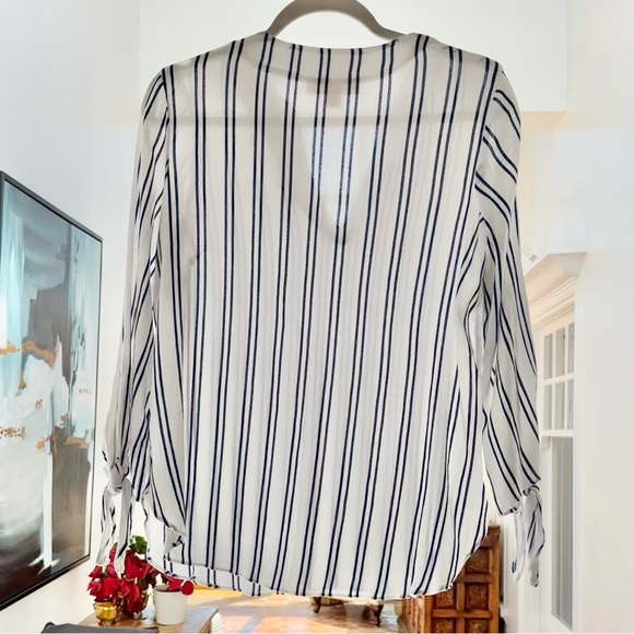 MICHAEL Michael Kors Double Striped Tie Blouse - Picture 6 of 7